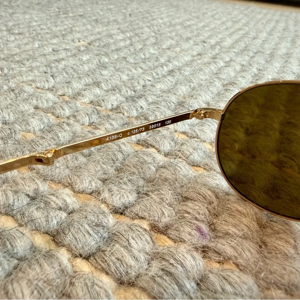CHANEL Homme Gold Foldable Aviator Sunglasses - Picture 6 of 9